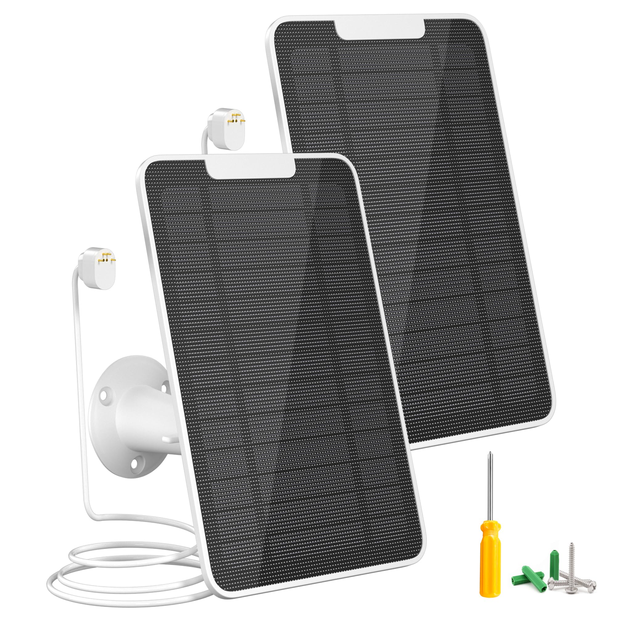 Fohoa Nest Cam solar panel on wall provides steady sun powered energy for constant surveillance