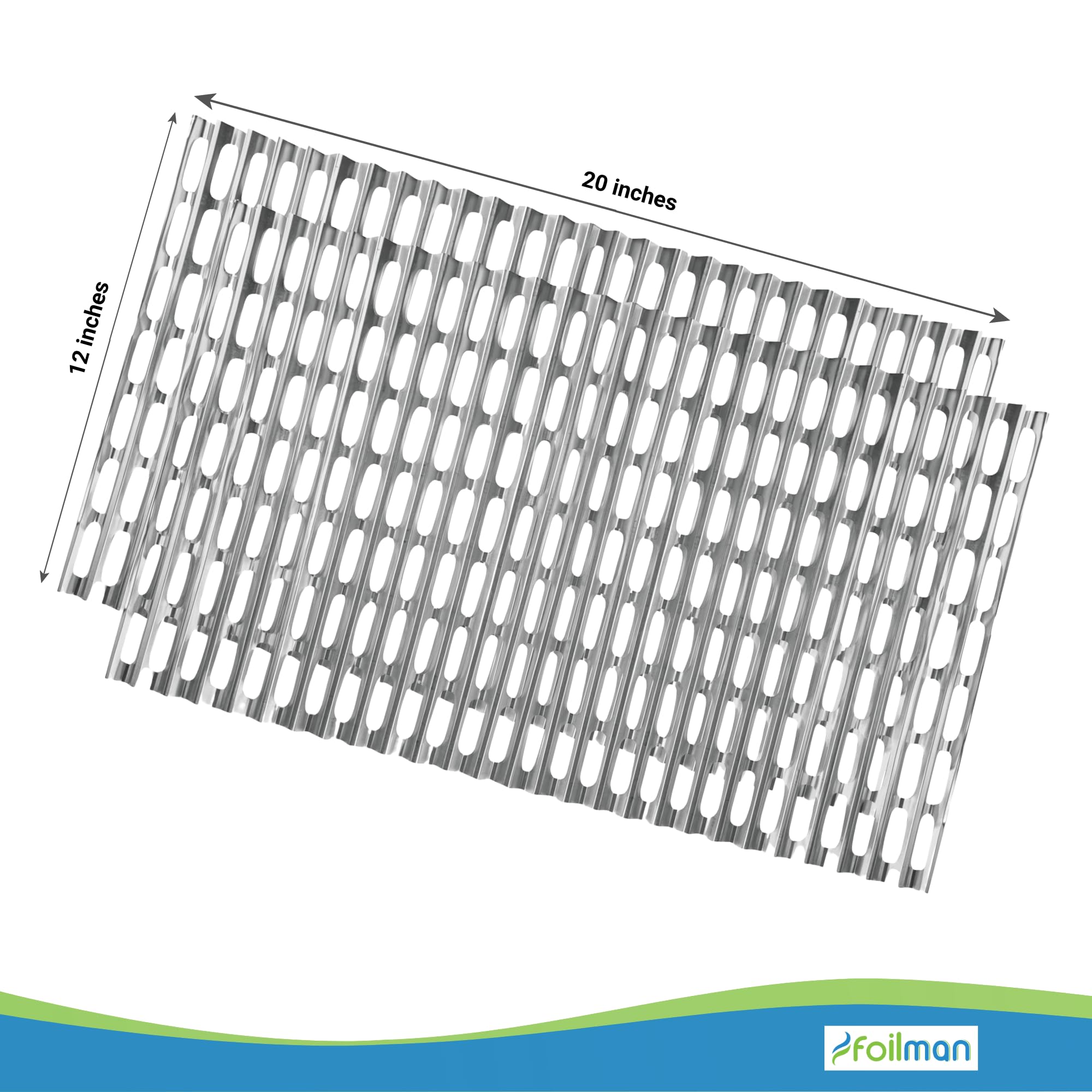 Foilman even-heat liner on grill surface may promote uniform cooking.