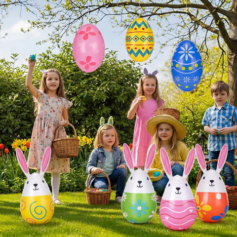 Foilswirl Easter yard decor in vibrant colors enhances curb appeal