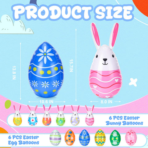 Foilswirl egg inflatable with hanging strings for easy decorating