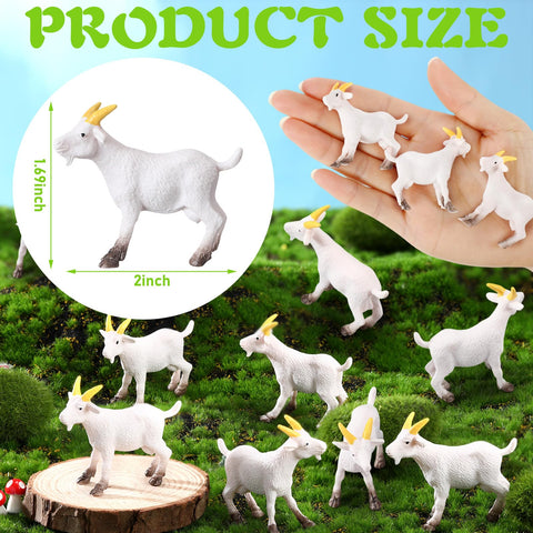 Foilswirl goat figurines enhance dollhouses as charming accessories.