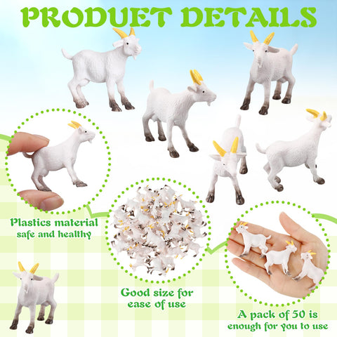 Foilswirl white goat figures suit bonsai or moss gardens.