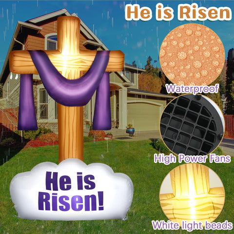 Foilswirl inflatable Easter cross for indoor or outdoor parties.