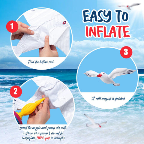 Foilswirl seagull decor for Hawaii-themed summer celebrations