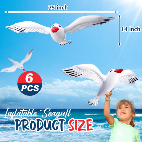 Foilswirl large seagull inflatable being set up for an event