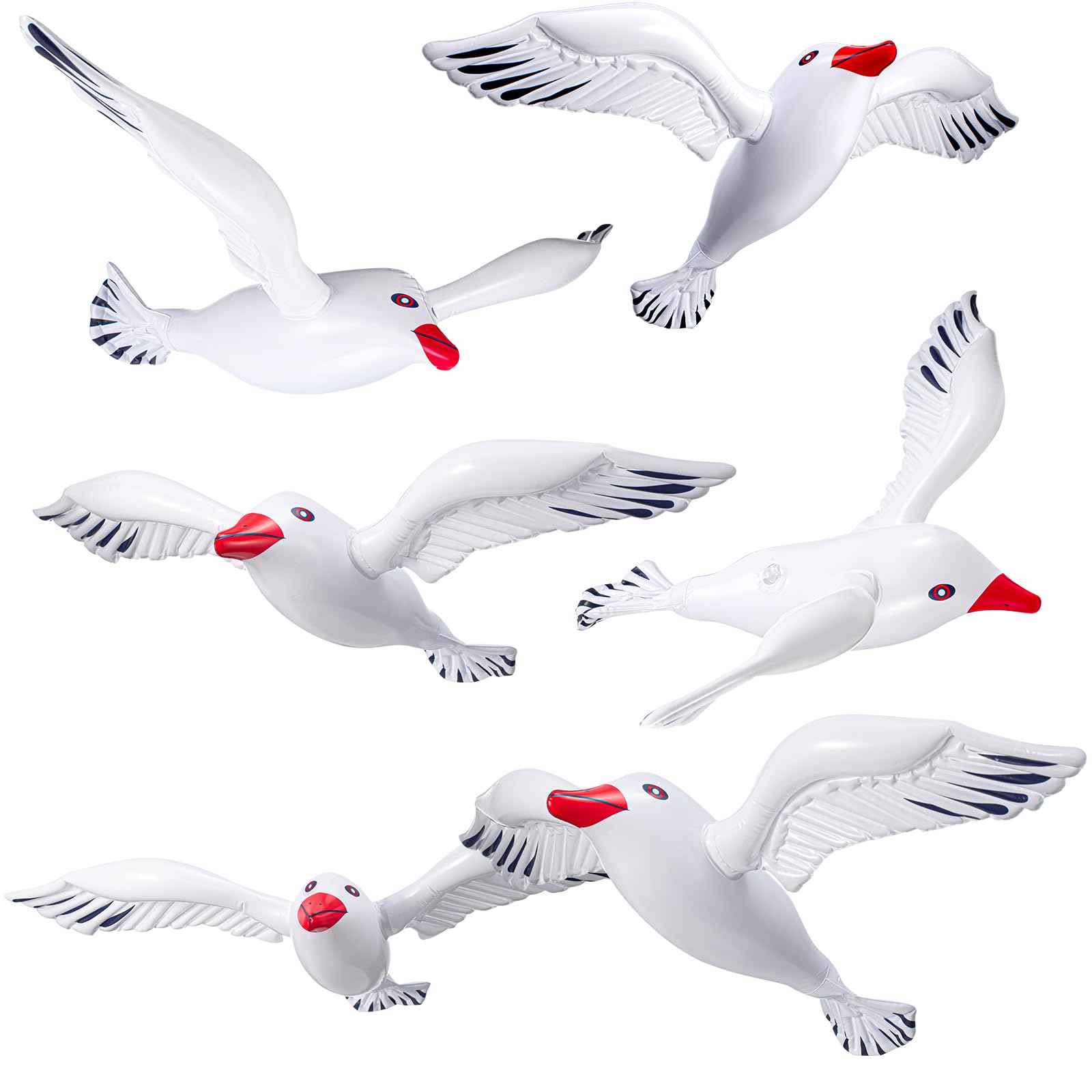 Foilswirl seagull inflatable ornament for festive beach party decor