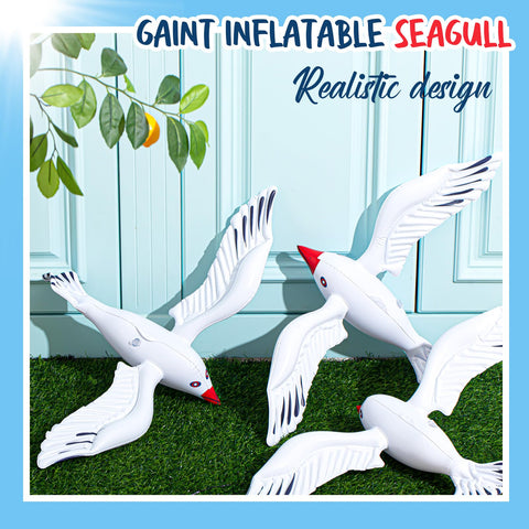 Foilswirl seagull inflatable used as a photo prop decor