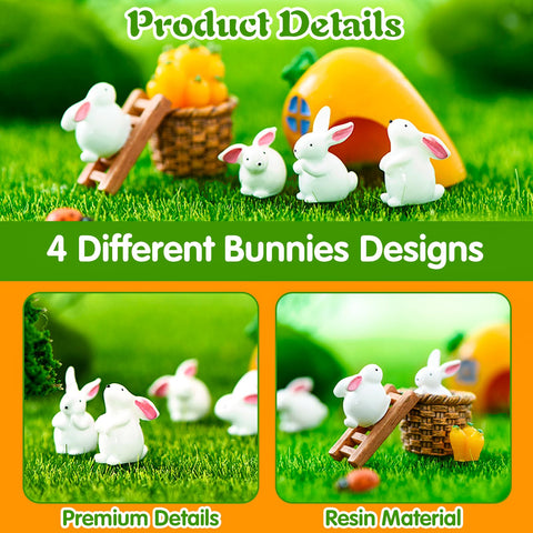 FOIMAS bunny figurines pose C create cute dollhouse accents