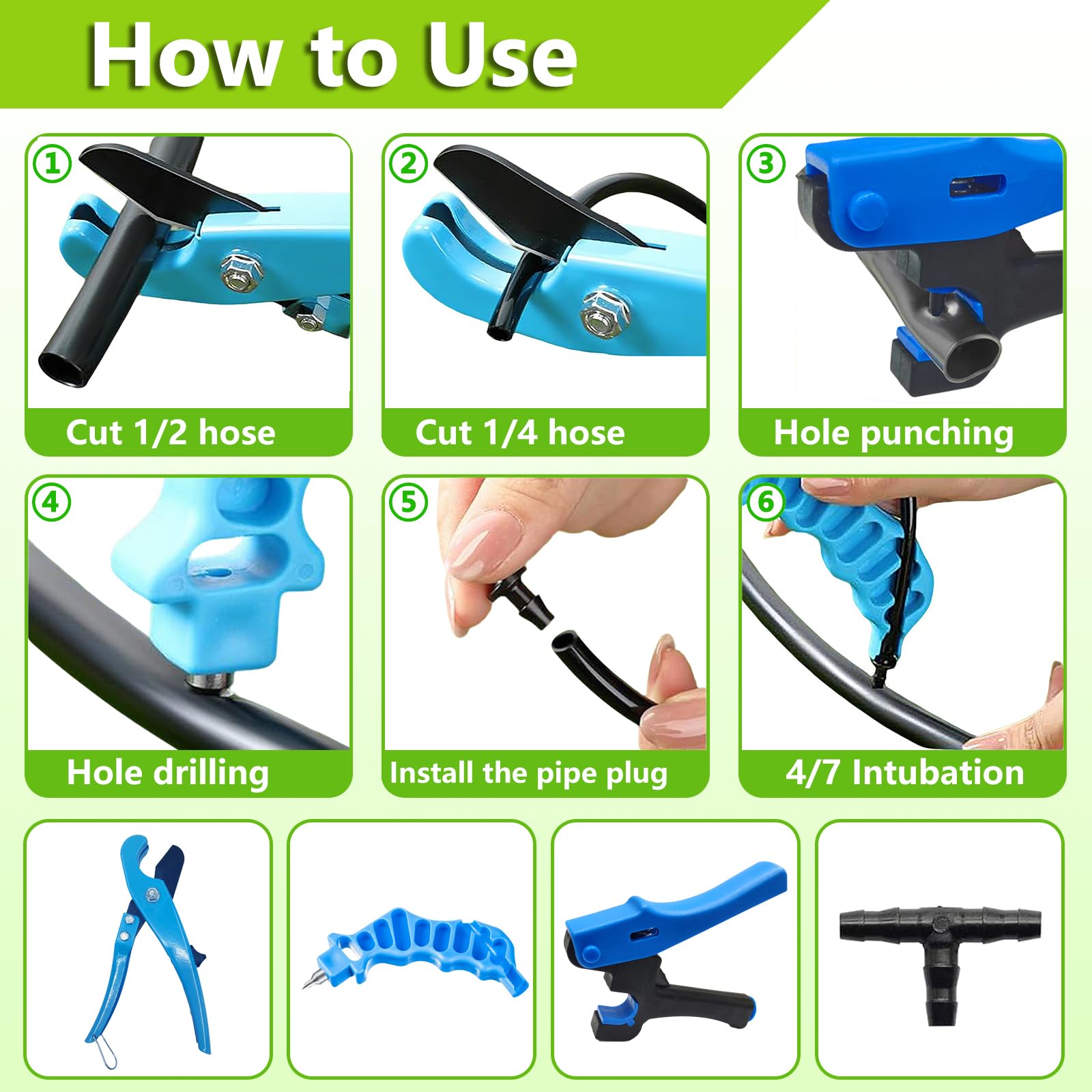 Foinco Drip pipes compatibility with 16-20-25mm sizes illustration.