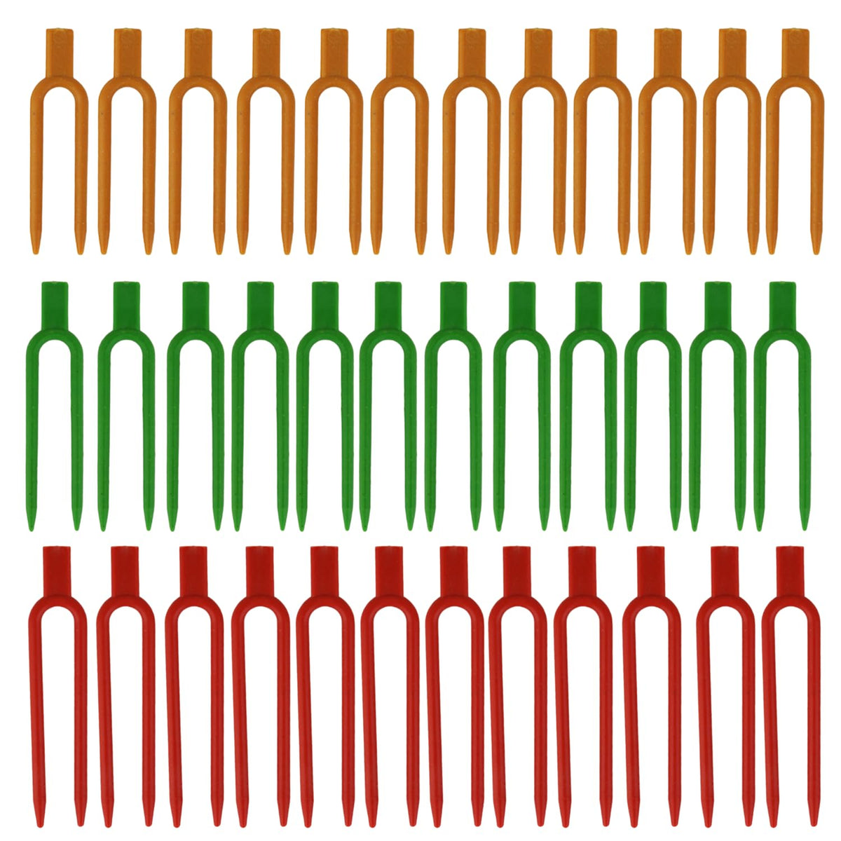 Foinfun strawberry pin set in soil with three colors for easy rooting support.