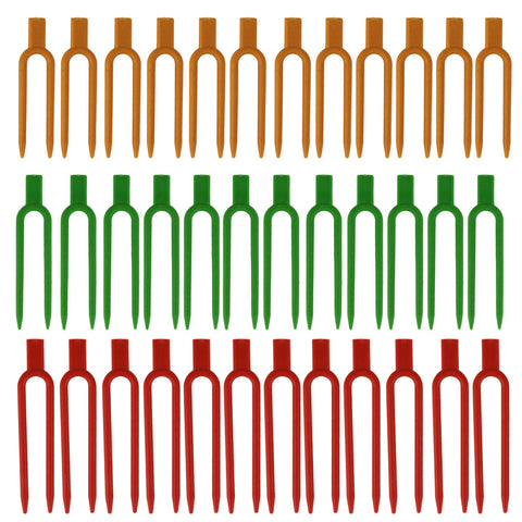 Foinfun strawberry pin set in soil with three colors for easy rooting support.