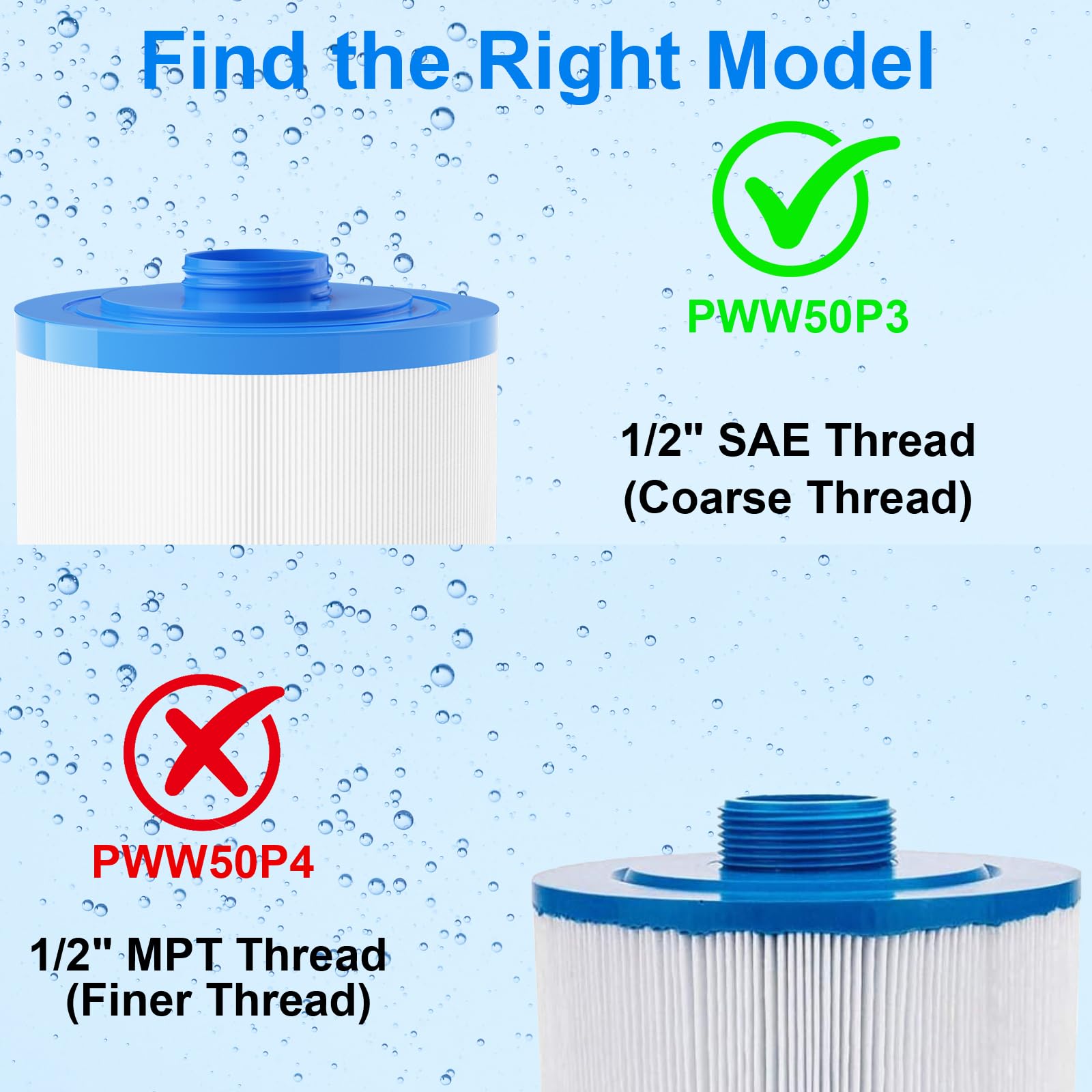 FOIRCEADAL spa filter flow-optimized cartridge maintains steady water circulation.