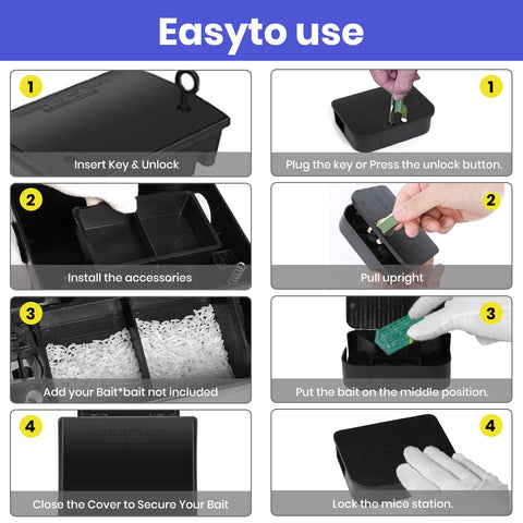 Foivieide mouse bait station compact front view ideal for tight spaces
