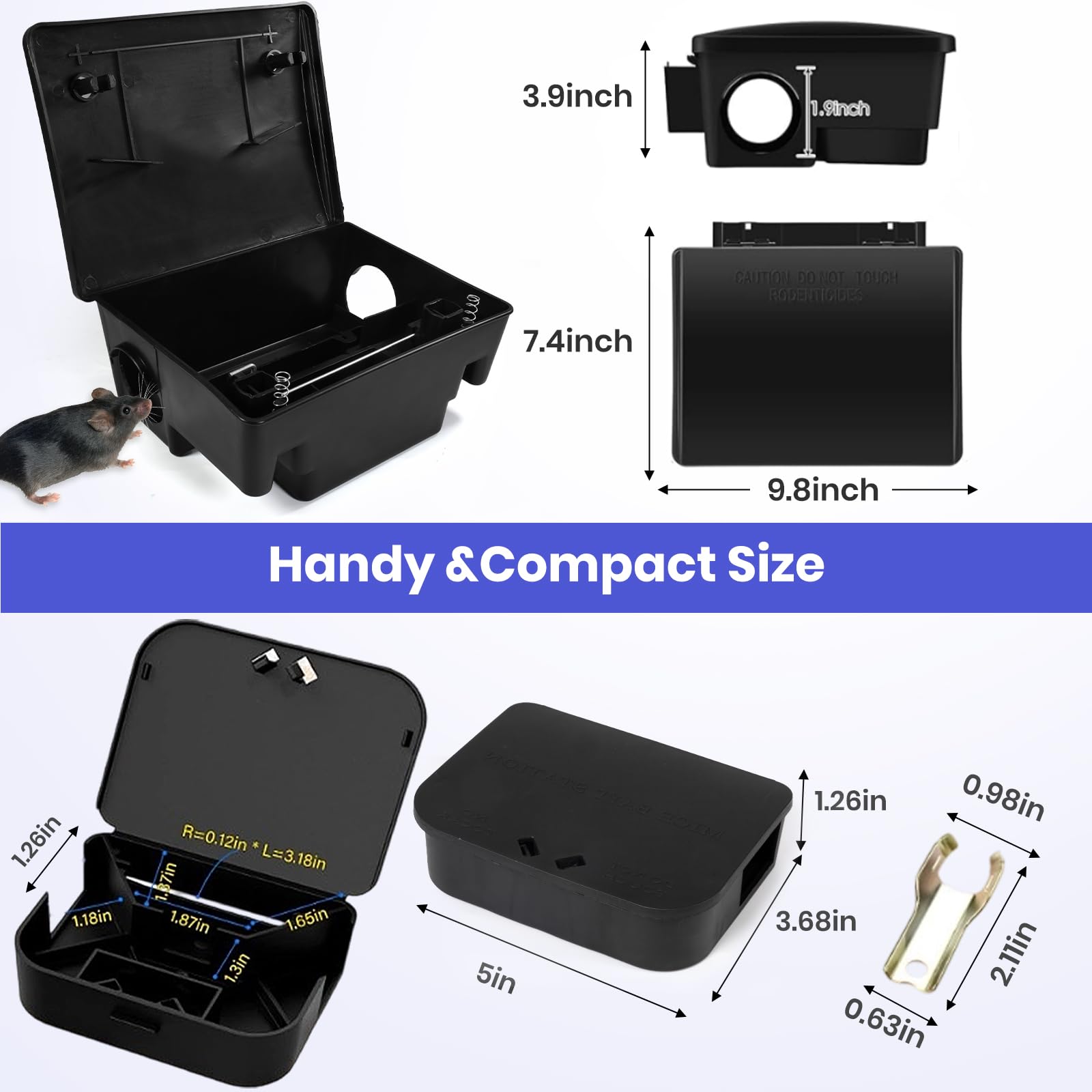 Foivieide rat bait station large side view showing durable construction