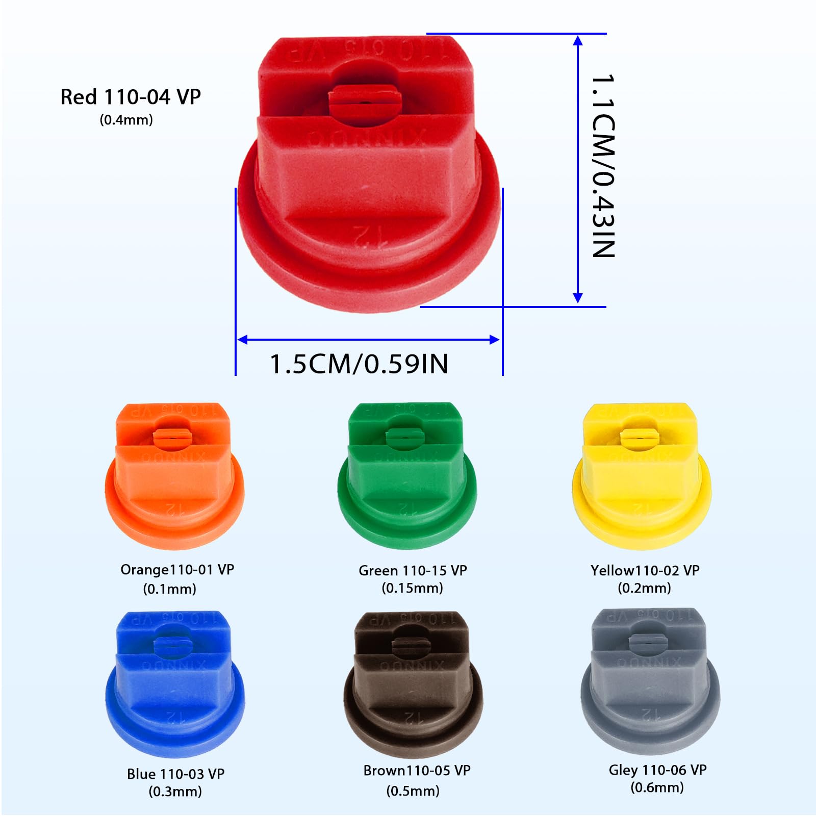 FOJOO 110° flat fan nozzle 0.3mm tip reduces drift and improves coverage.