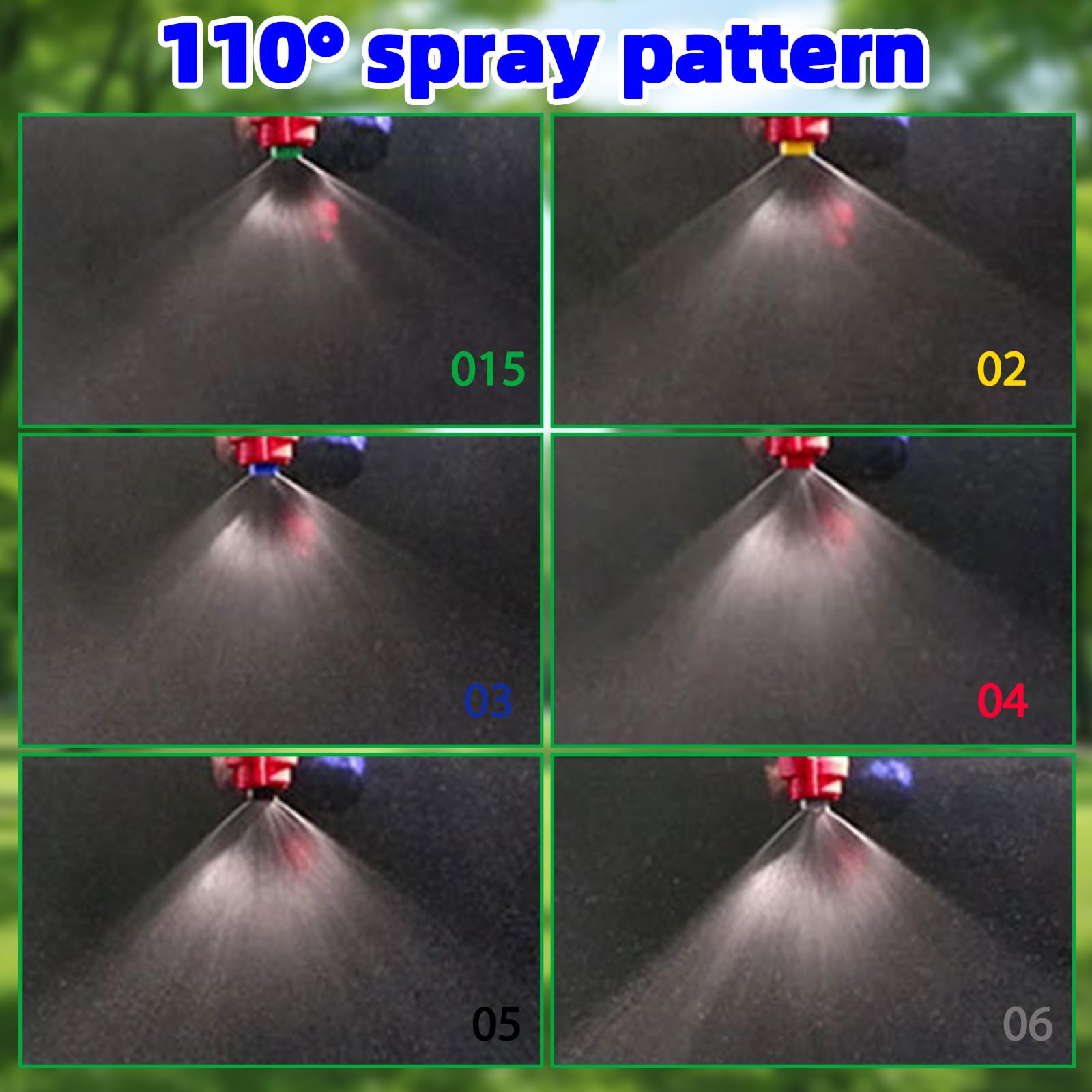 FOJOO 110° flat fan nozzle 0.4mm tip durable and anti-clog for tough sprays.