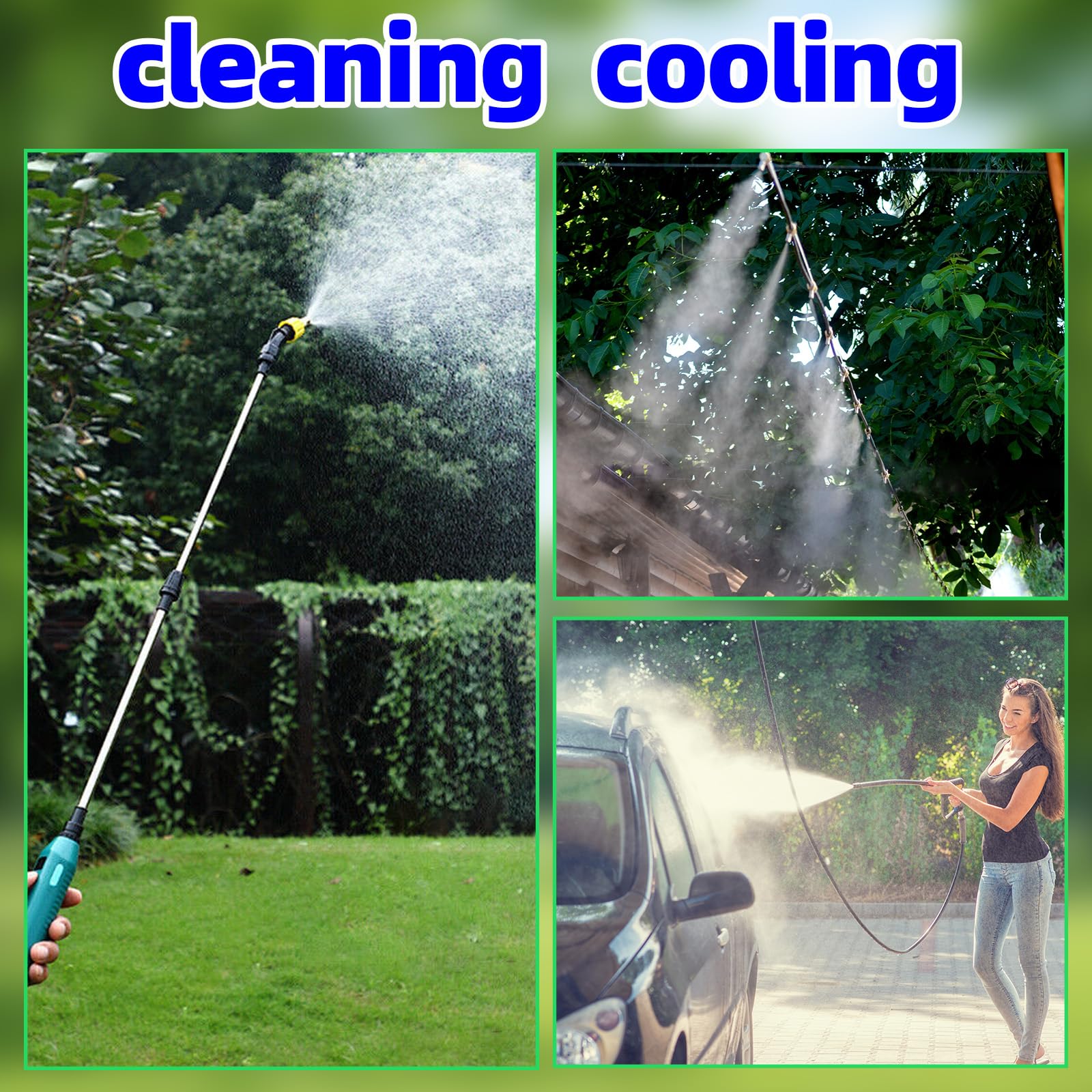 FOJOO 110° flat fan nozzle compatible with backpack sprayers and standard fittings.