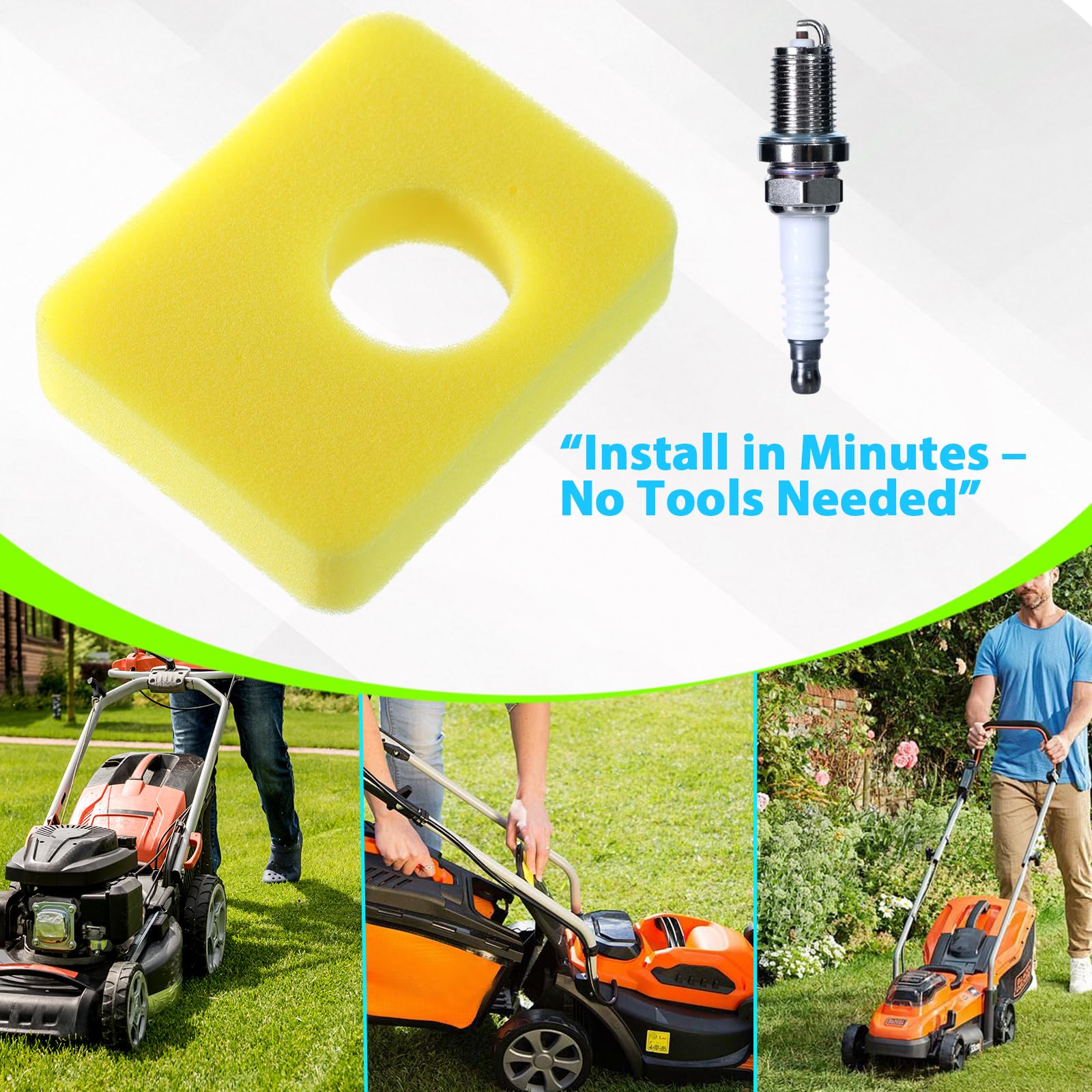 Comprehensive FOJOO maintenance kit for lawn mower care and long-term upkeep.