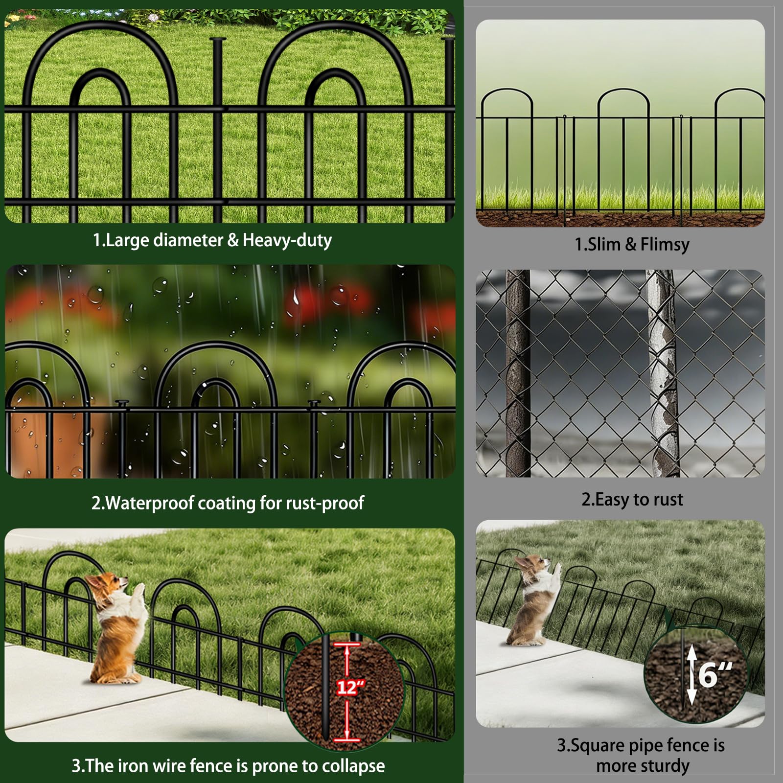 FOKEP anti rust coating protects the fence against weather and wear.