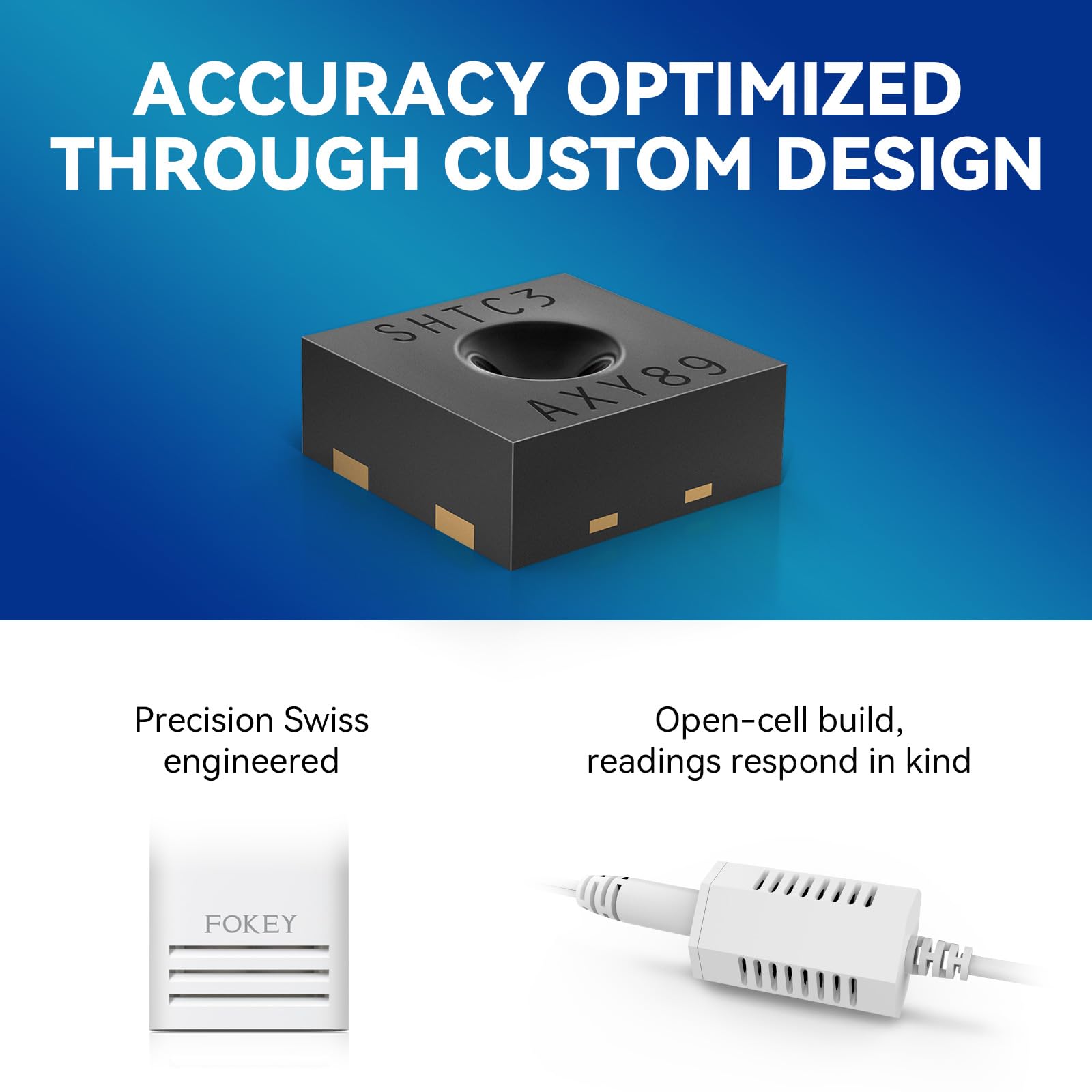 FOKEY remote sensor with digital screen provides real-time data remotely and independently.