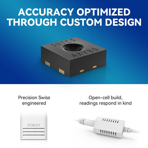 FOKEY remote sensor with digital screen provides real-time data remotely and independently.