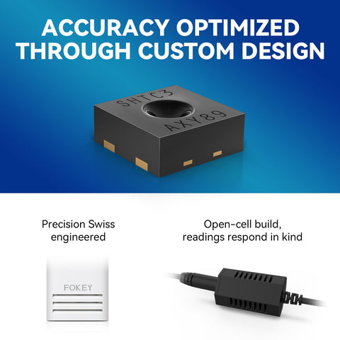 FOKEY remote sensor display shows real-time data with its own screen for quick checks