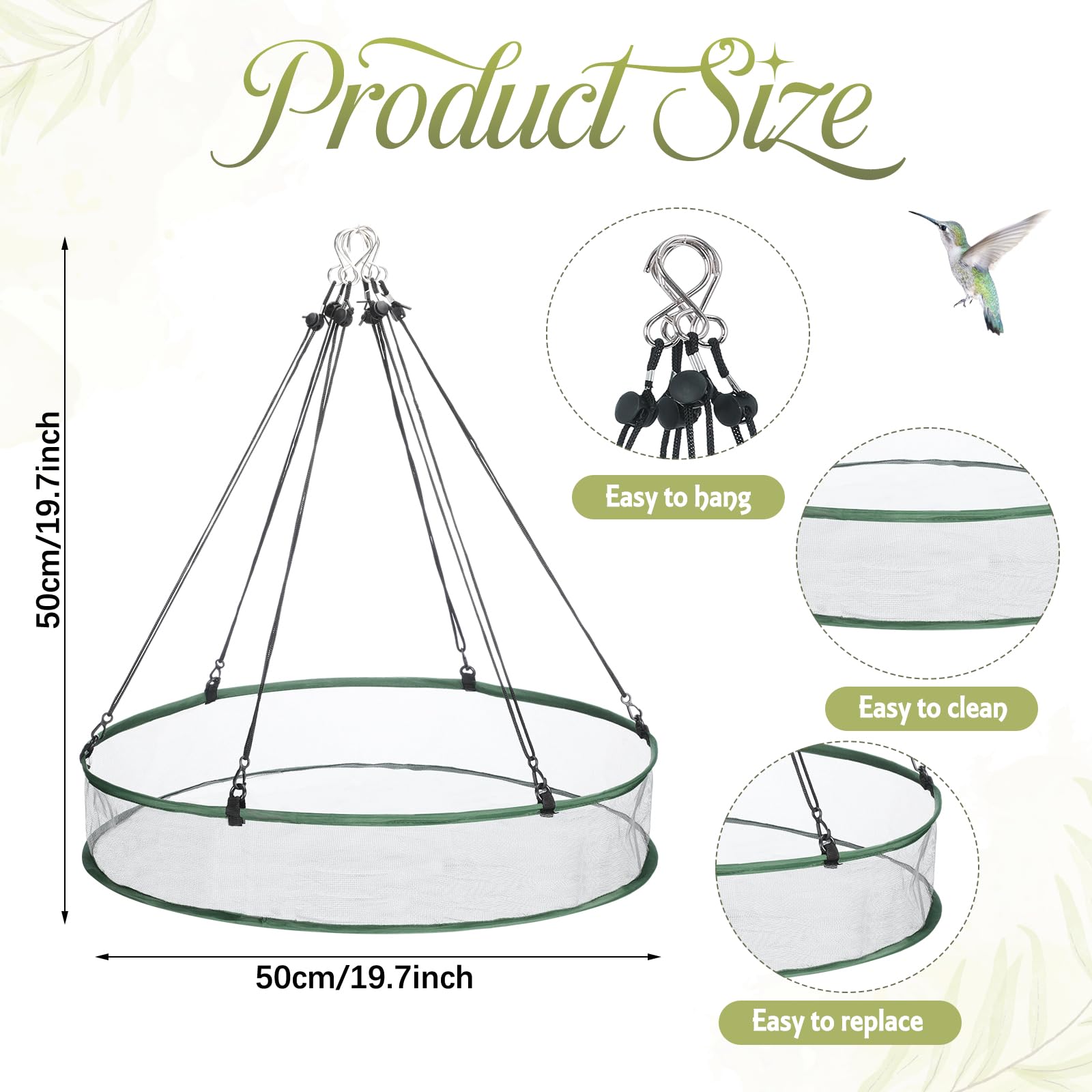FoldTier bird feeder catcher mesh hoop supports tidy feeding and varied birds.