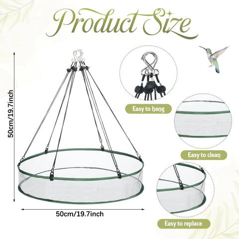 FoldTier bird feeder catcher mesh hoop supports tidy feeding and varied birds.