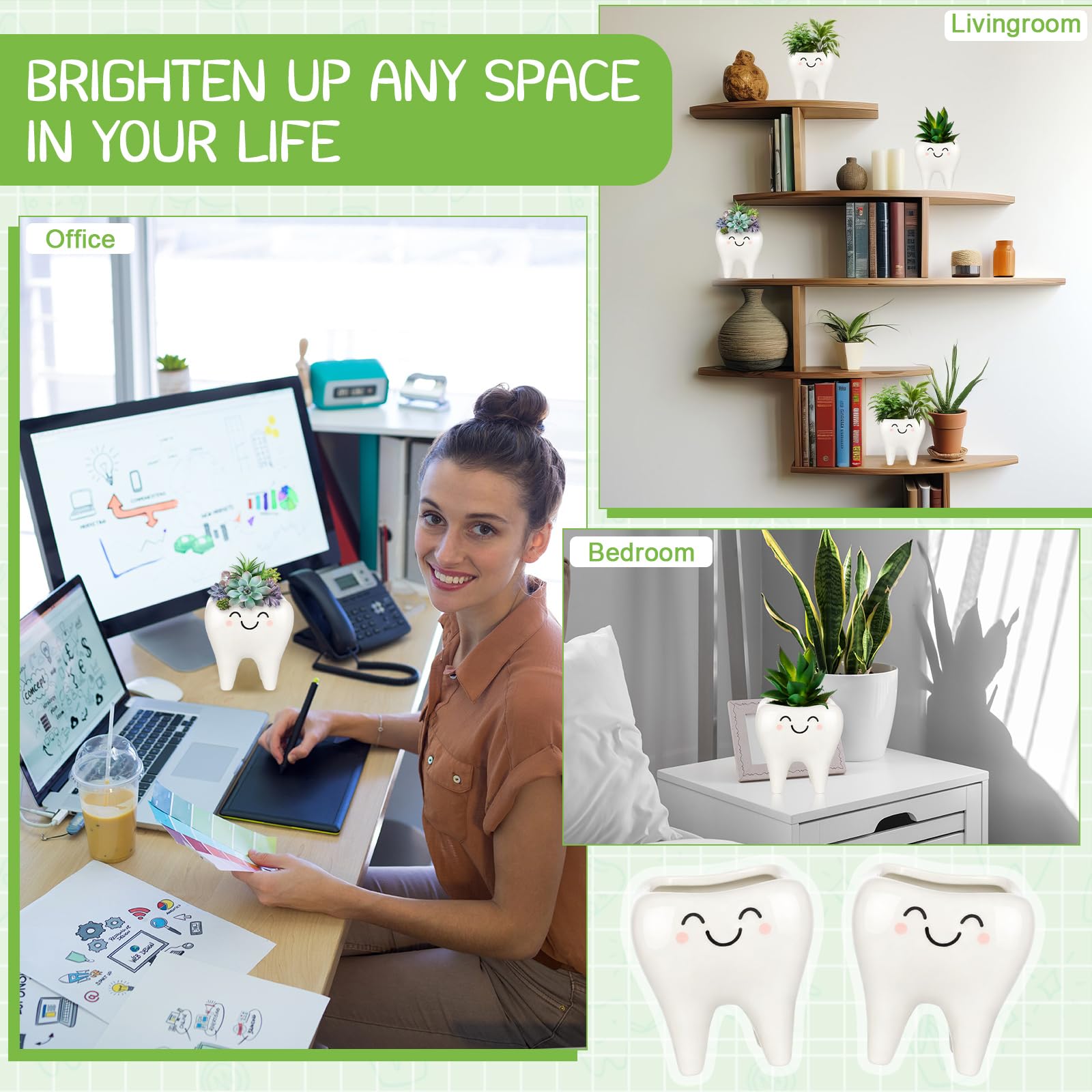 FoldTier compact 2.56-inch tooth pot ideal for small spaces and greenery.