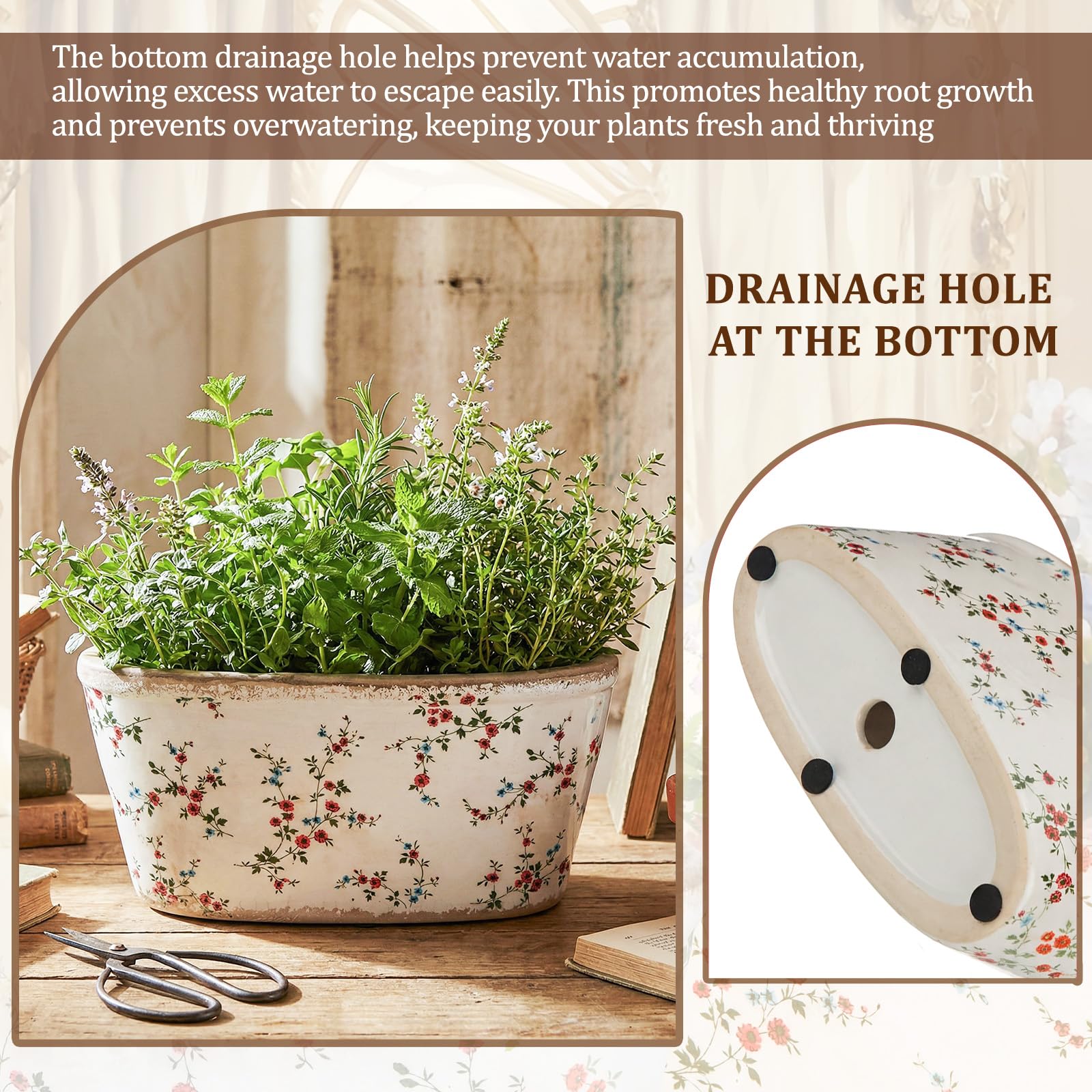 FoldTier farmhouse-style planter suited for indoor and outdoor displays