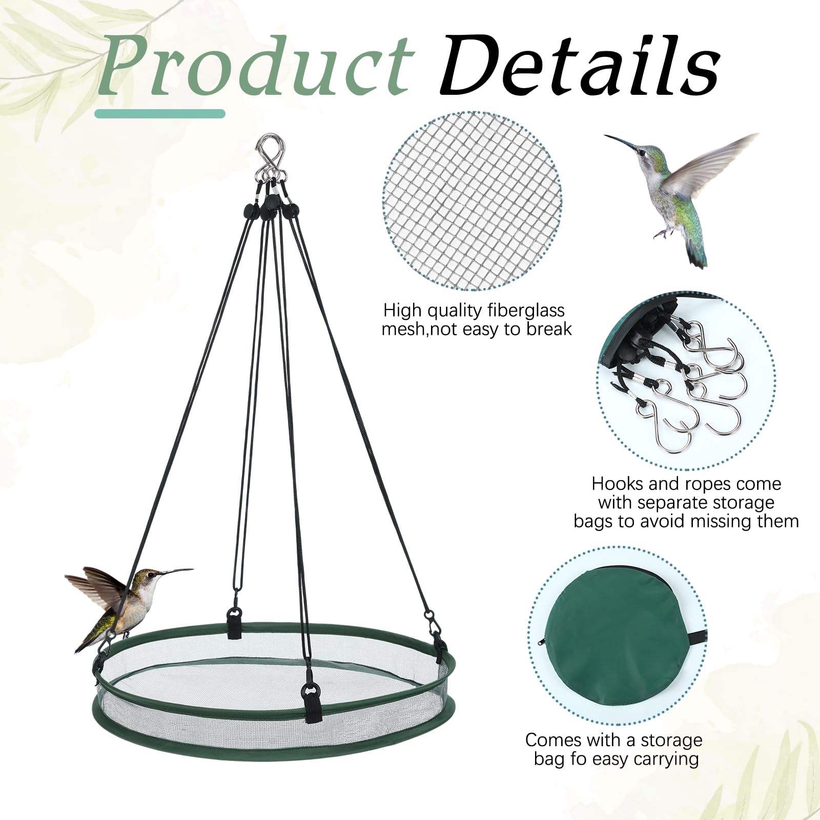 FoldTier fiberglass mesh and steel wire construction shows durable weather-ready build