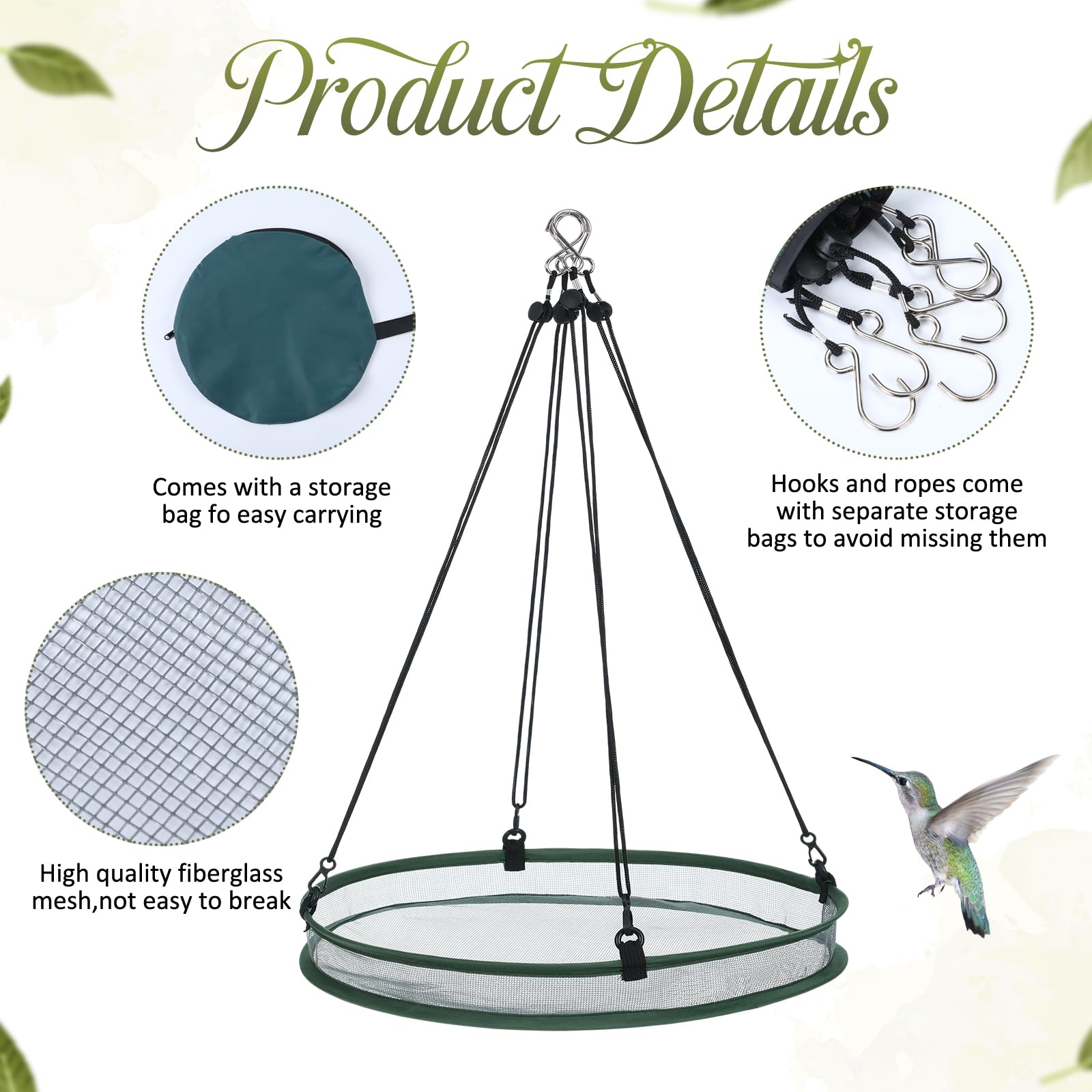 FoldTier fiberglass mesh and steel wire close-up highlights durability against weather.