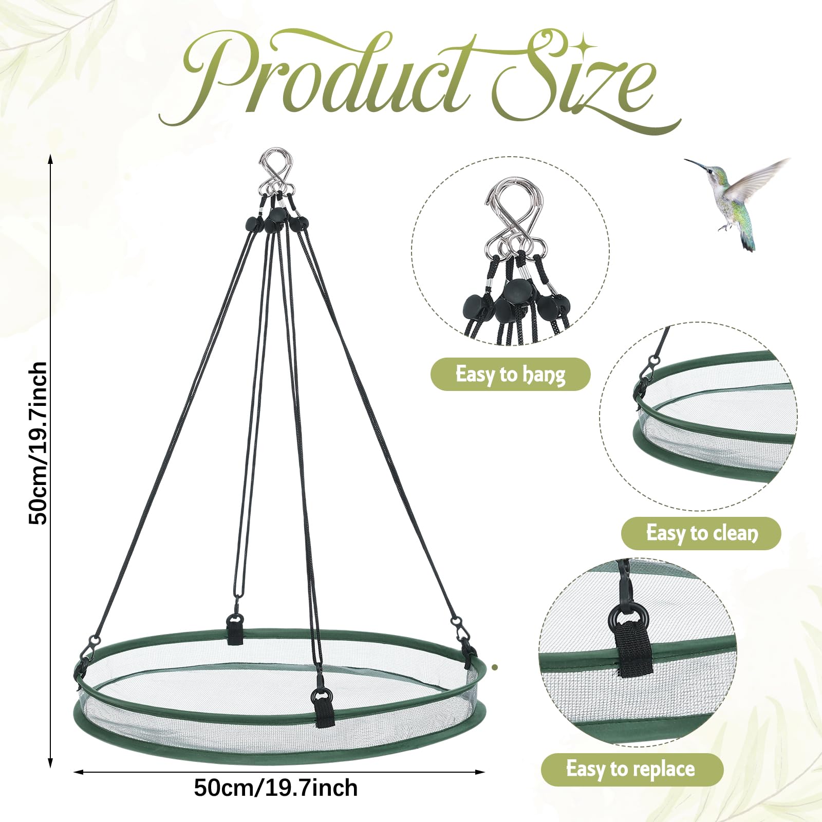 FoldTier outdoor feeding area shows birds using the hoop for a clean, inviting setup.