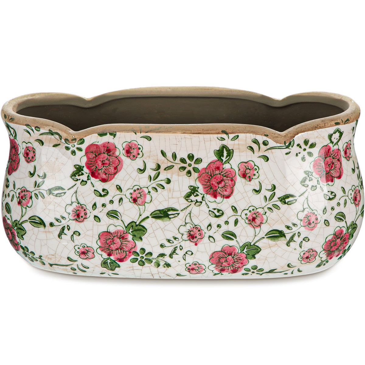 FoldTier rose planter with ice-cracked rectangle look, ideal for bright windowsills.