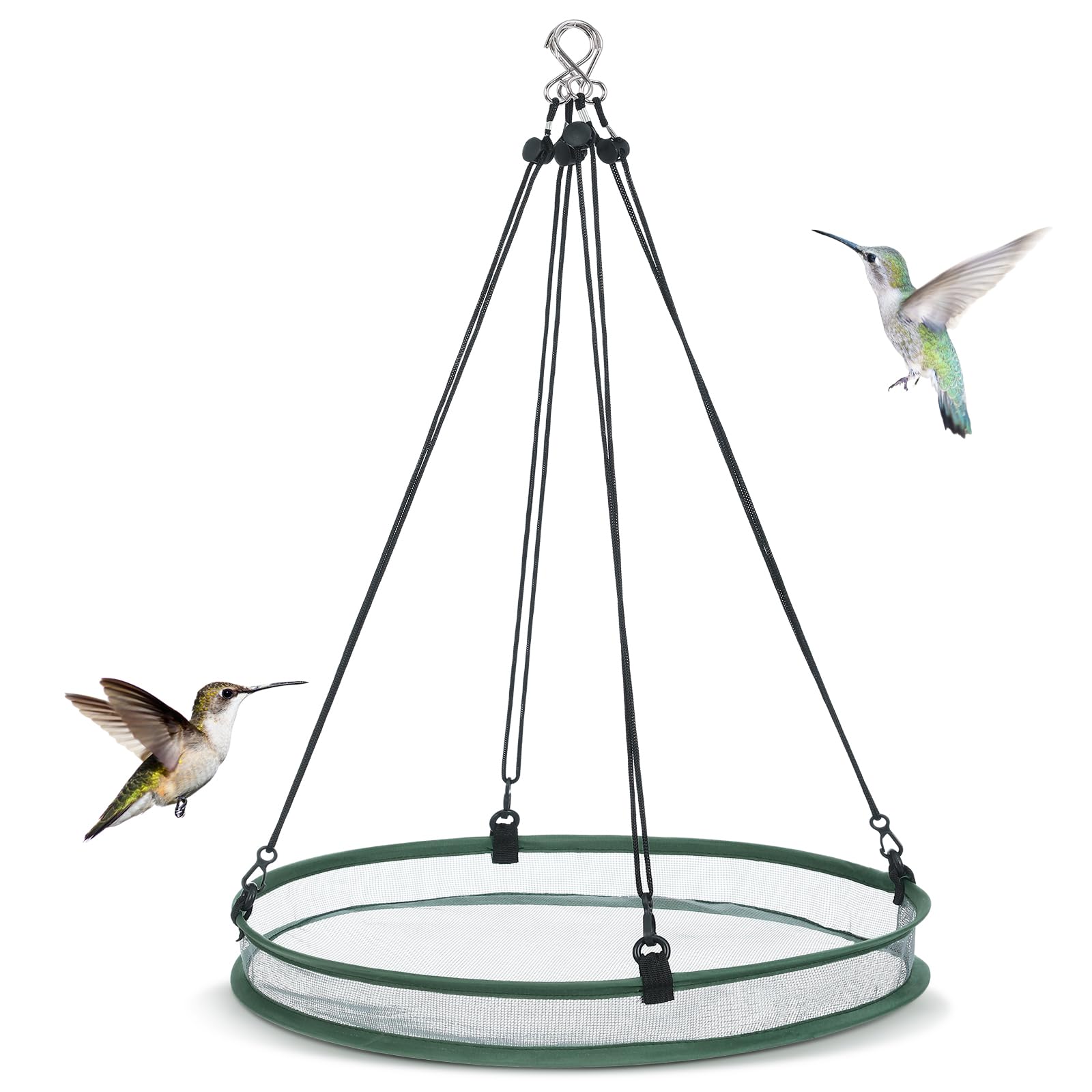 FoldTier seed catcher hoop 20-inch assembly keeps seeds tidy for active bird feeding.