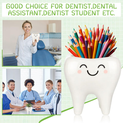 FoldTier ceramic tooth pot suited for desk decor and small plants.