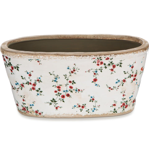FoldTier wildflower rectangular planter with ice-cracked glaze for windowsills