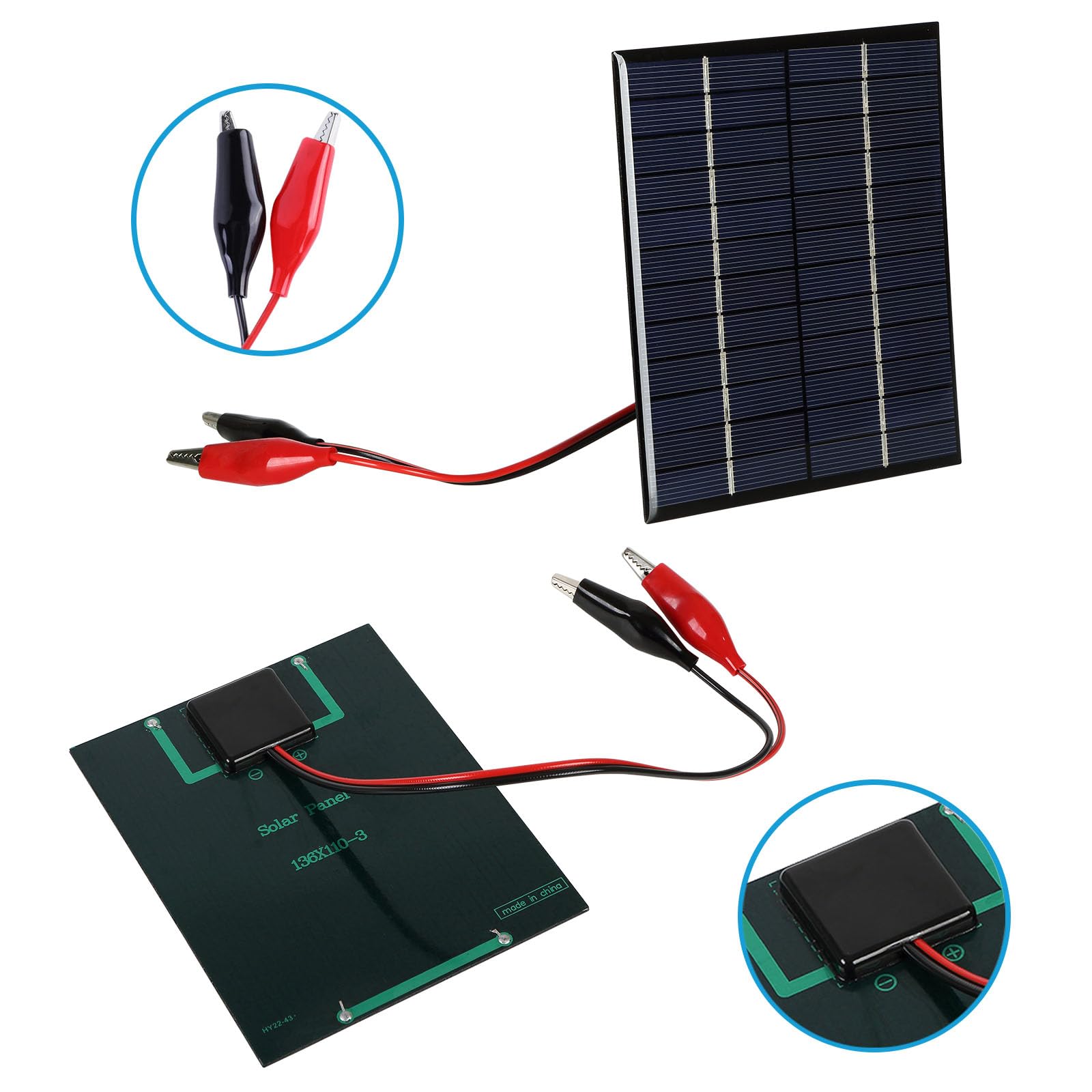 Folgtek solar panel with Tiger Clip ready for quick device attachment outdoors