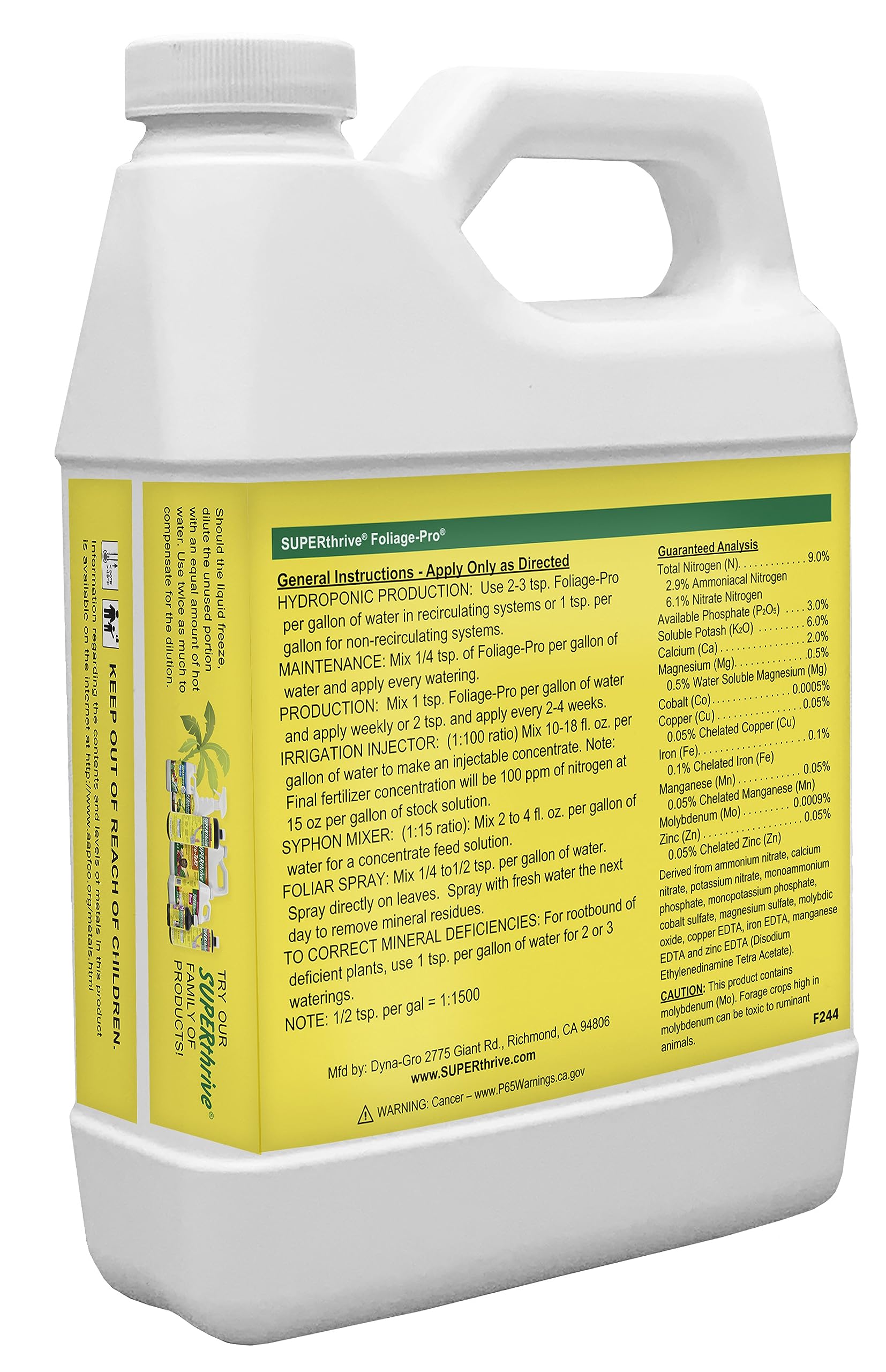 Foliage-Pro bottle pour demonstrates easy feeding for thriving plants.