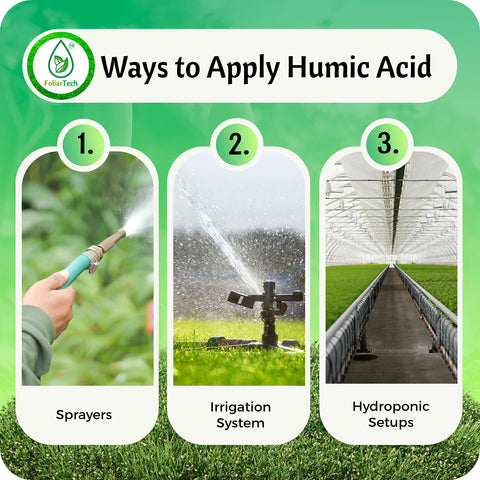FoliarTech humic mix blending with irrigation to improve soil aeration and nutrient uptake.