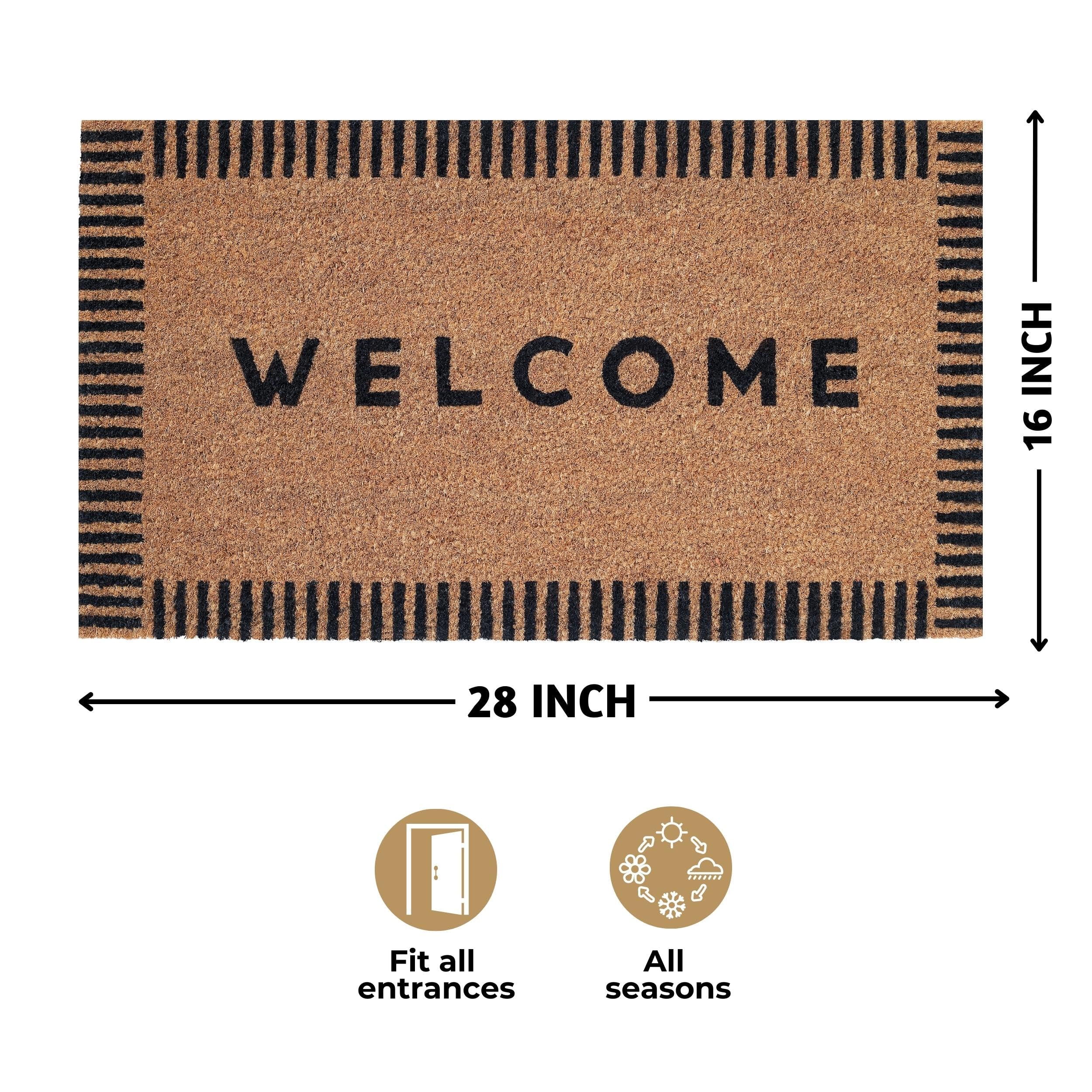 Folkulture Coir Door Mat Eco-Friendly natural-fiber texture traps dirt at entry