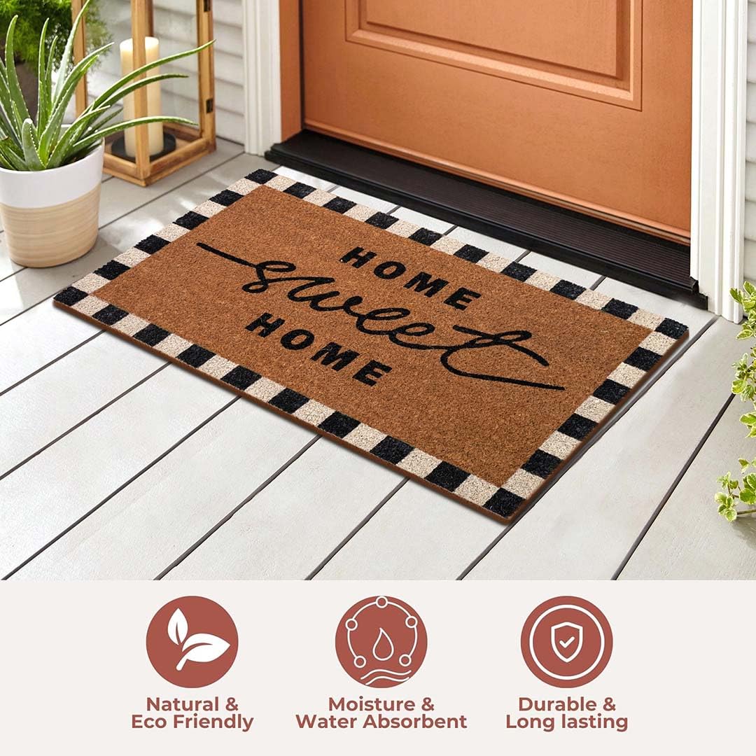 Folkulture eco-friendly natural coir mat adds stylish curb appeal