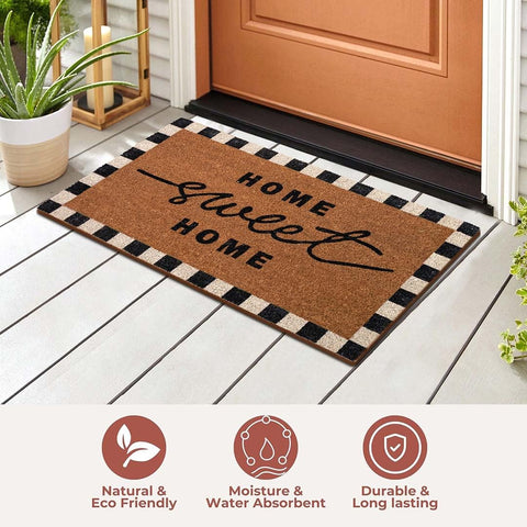 Folkulture eco-friendly natural coir mat adds stylish curb appeal