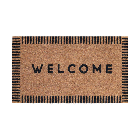 Folkulture Welcome Mat Outdoor 16x28 greets guests and protects floors at the front door