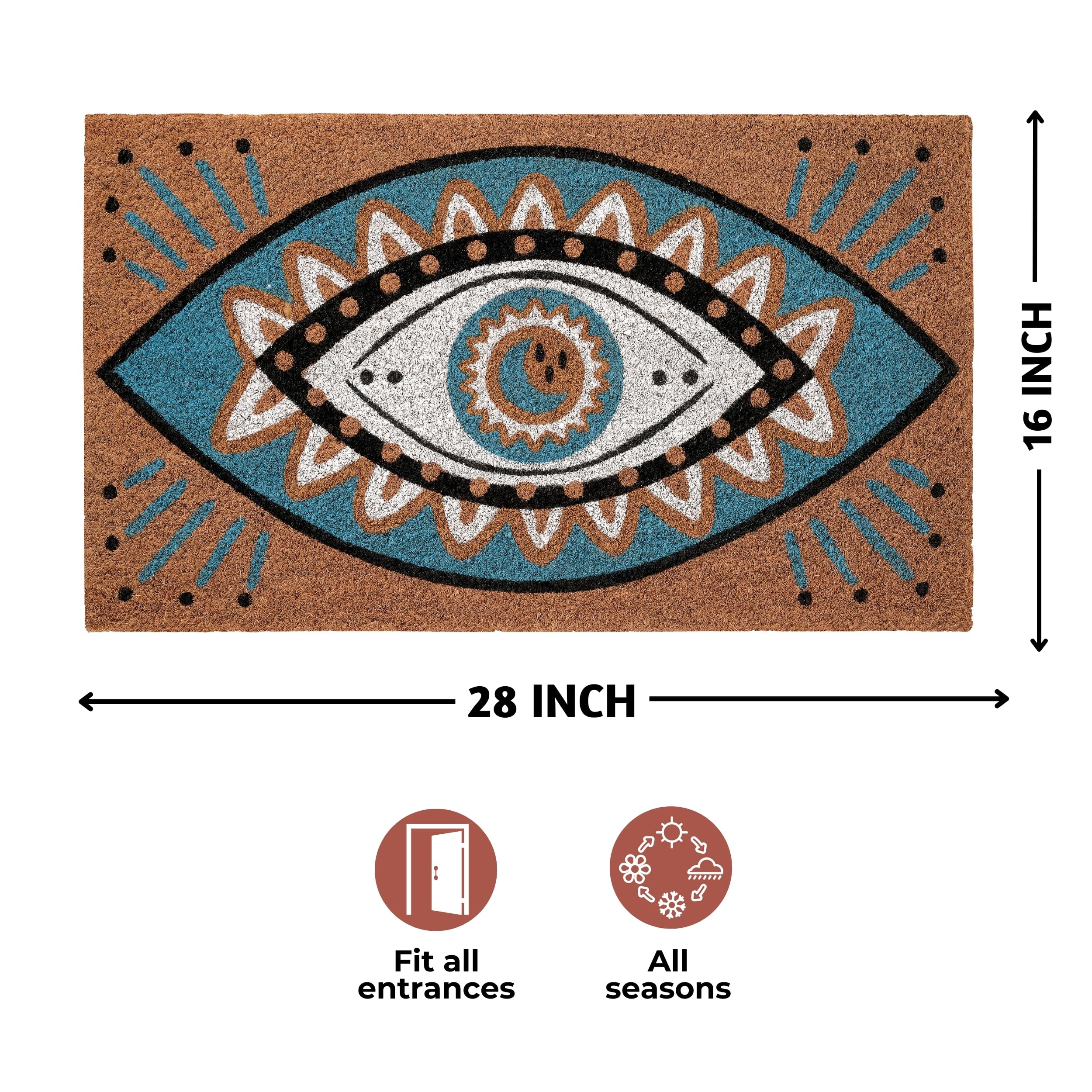 Folkulture Welcome Matt Outdoor anti-slip backing helps prevent slips on wet porches.
