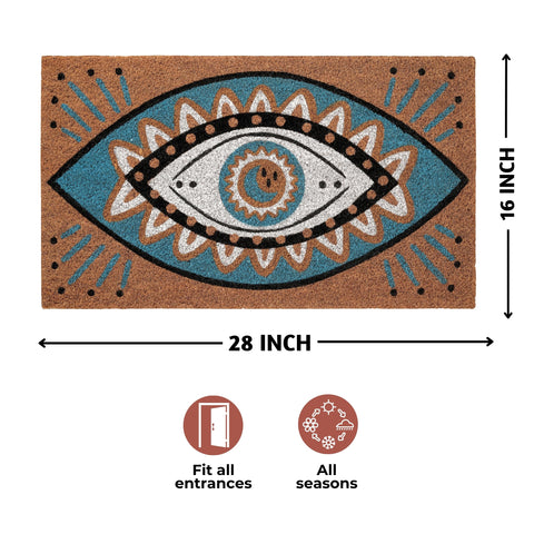 Folkulture Welcome Matt Outdoor anti-slip backing helps prevent slips on wet porches.