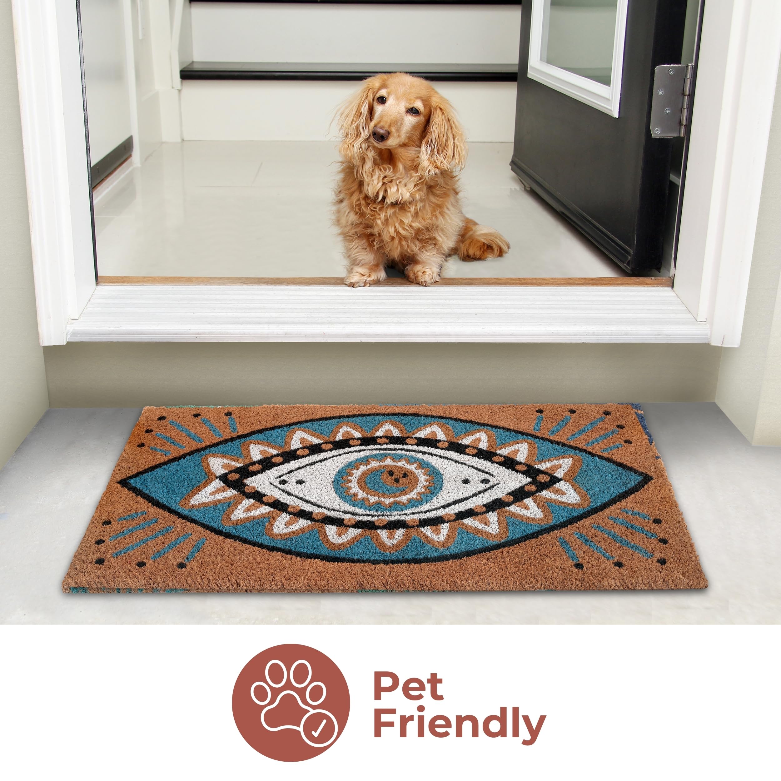 Folkulture Welcome Matt Outdoor close-up shows durable coconut coir texture for weather-ready entry.