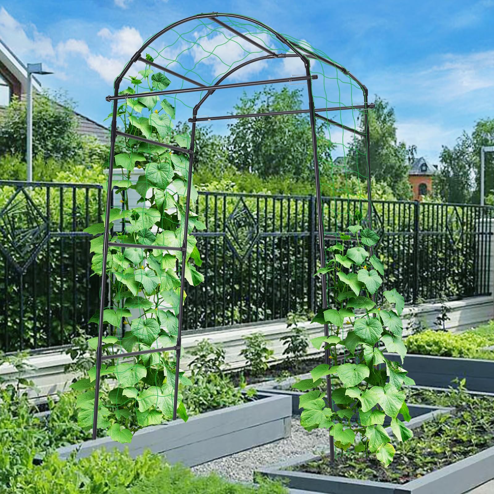 FOLLOOK garden arch trellis quickly assembled without tools for plants