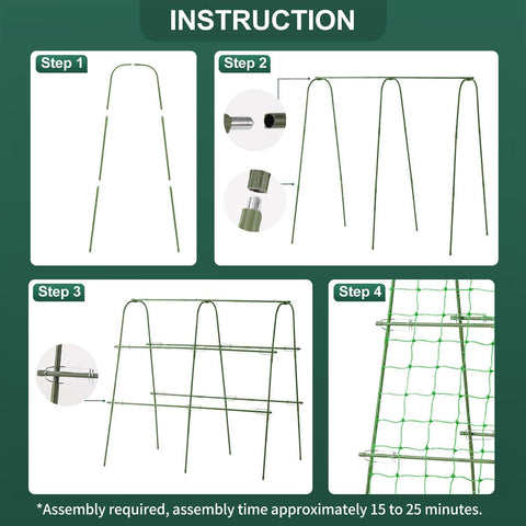 FOLLOOK green outdoor garden trellis fits raised beds.