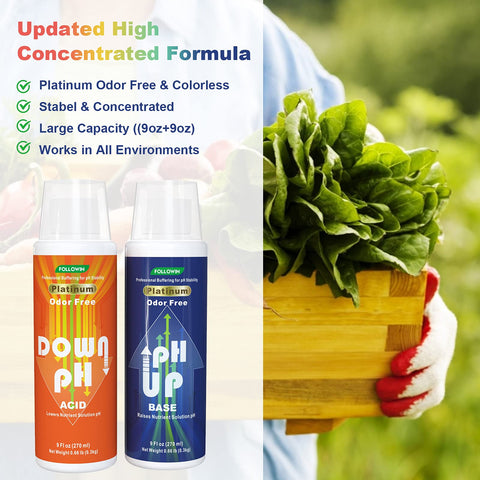 Followin pH Down bottle pour for safe, gradual pH reduction in soil and aquariums.